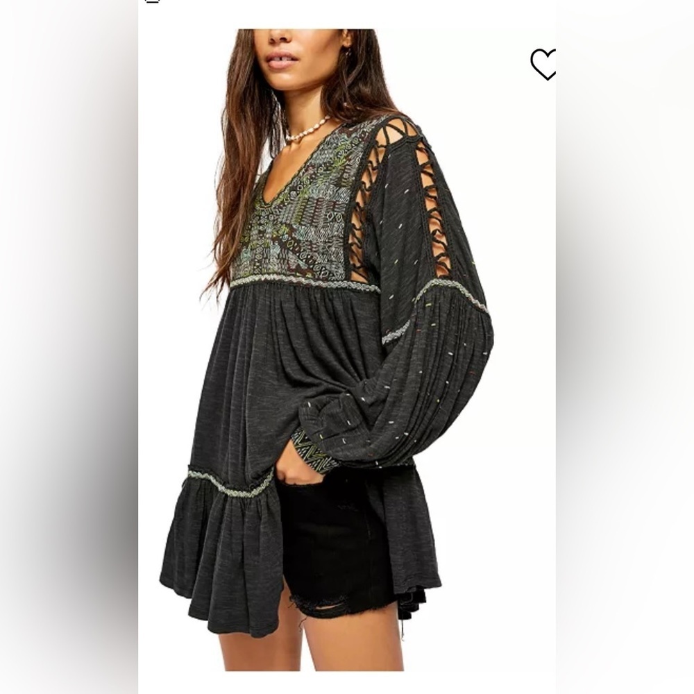 Free People Much Love Embroidered Tunic Top/Dress XS - Picture 1 of 6